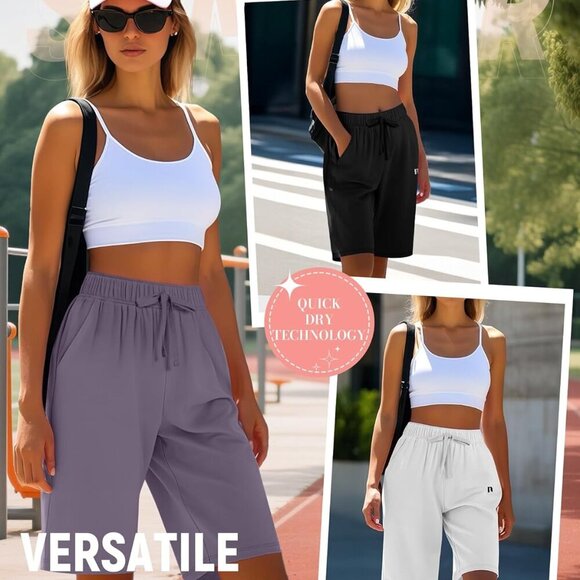 3 Pack Women's Quick Dry Shorts - Black, White, Dark Grey - X-Large - Picture 3 of 6